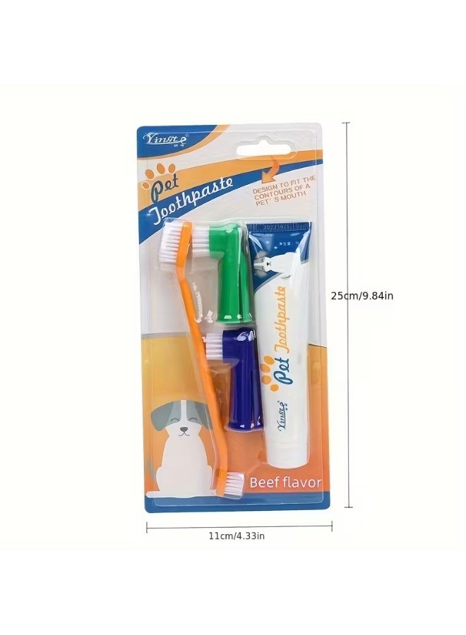 مجموعة معجون وفرشاة أسنان للحيوانات الأليفة للكلاب والقطط - Image 2